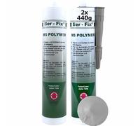 2 x Ber-Fix MS Polymer Adhesive Grey Stone Glue Outdoor Frost-proof Concrete Adhesive Building Adhesive Mounting Adhesive Outdoor Aluminium Adhesive Durable Than Your Silicone Adhesive