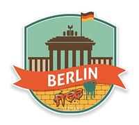 2 x Berlin Germany Vinyl Stickers Laptop Travel Gift Luggage Car Tag Fun #9206 (10cm Wide x 9cm High)