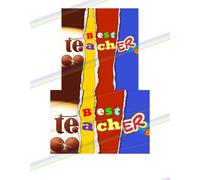 2 x Best Teacher Chocolate Bar Wrapper - Get Well Soon Gifts, Teacher Gifts, Funny Gifts for Women, Men, Teachers Birthday Present Rude Joke Secret Santa (Chocolate not included)