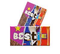 2 x Bestie - Funny Chocolate Novelty Wrappers Insults Joke Valentines Fathers Mothers Day Birthday Secret Santa Gift Present Rude (Chocolate Bar Not Included)