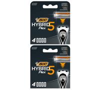 2 x BIC Hybrid 5 Flex Men'S Shaver Refills with 5 Moveable Nano-Tech Titanium