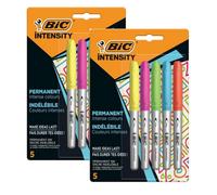 Bic 2 x Permanent Markers Fine Colour Intense Assorted Bic Multicolor