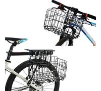 2 X Bike Basket Folding for Front & Rear Handlebar Basket Removable