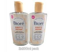 2 X Biore PURIFY & PREVENT Gentle Cleanser For Spot Prone Skin 2x200ml Pack