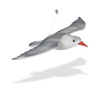 2 x Bird Deterrent Seagull Flying Hanging Decorative Figurine Pigeon Deterrent for Garden, Balcony, Patio, White/Grey