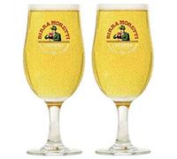 2 x Birra Moretti Schooner 2/3 Pint Glass Set Home Serve Size