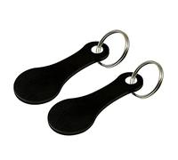 2 x Black Aluminium Alloy Metal Car Key Ring