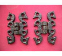 2 x Black Antique Iron Butterfly Door Cabinet Cupboard Hinges 50 x 68mm