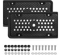 2 x Black Car Number Plate Holder Surround - Front and Back Car Plate Frame for Caravan, Van, & Trailer - Fit for US Replacement Registration Plates(Black)