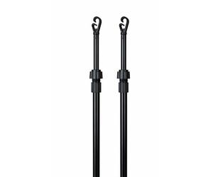 2 X Black Heavy Duty Telescopic Clothes Line Prop Adjustable Washing Line Support Pole 120-240cm Twist Lock Metal Laundry Prop Indoor Outdoor Garden Clothes Airer (Pack of 2)