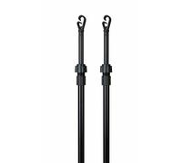 2 x Black Heavy Duty Telescopic Clothesline Pole Height Adjustable Washing Line Prop 240cm/2.4M (Pack of 2)