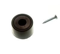 2 x Black Rubber Round Door Stops Buffer Stays Holders 35MM
