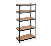 2 x Black Shelving Unit Shelves Heavy Duty 180x90x45 cm Metal Storage Garage