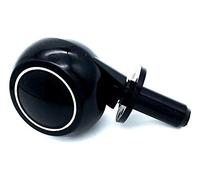 2 x Black/Silver Ring 50mm Wheel Furniture castors with Ferrule Fitting.