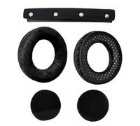 2 x Black Velour Replacement Ear Pads with Foam Discs for Beyerdynamic DT990 / DT880 / DT770 PRO Headphones + 1 x Headband Padding - Premium Comfort and Durable Accessory Set