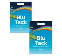 2 x Blu Tack, Handy Size Original Blue Reusable Adhesive Putty - Non-Toxic Clean Sticky Tack for Wall Poster Hanging, Home, School & Office
