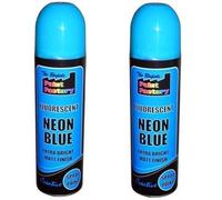 2 x BLUE Fluorescent Neon Spray Paint Matt DIY Interior Exterior Bright Colour Aerosol