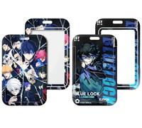 2 x Blue Lock Anime Badge Holder with Lanyard for ID Card, School, Office, Canteen, Bus (1)