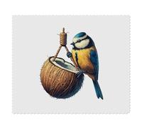 2 x 'Blue Tit On Coconut Shell' Microfibre Lens/Glasses Cleaning Cloths (LC00029469)