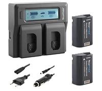 2 x Blumax Battery Replaces Panasonic DMW-BLK22 / DMW-BLK22E 2250 mAh + LCD Double Charger Compatible with Panasonic Lumix DC S5 S5K G9 GH5 GH5 II GH5S GH6