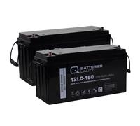 2 x Boat Batteries 12V 160Ah Q-Batteries 12LC-150 Deep Cycle AGM VRLA