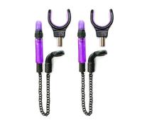 2 x Bobbins Bite Indicators 2 x Rod Rest Set Carp fishing Tackle for Bite Alarms (Purple)