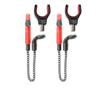 2 x Bobbins Bite Indicators 2 x Rod Rest Set Carp fishing Tackle for Bite Alarms (Red)