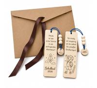 2 x Bookmarks, Wooden Bookmarks, Children's First Day of School, Gift