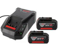 2 X Bosch 18V 4Ah Li-Ion Coolpack Batteries Lithium Ion + Al1860 Turbo Charger