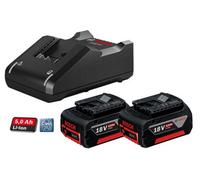 2 X Bosch 18V 5Ah Li-Ion Coolpack Batteries Lithium Ion + Gal18V40 Fast Charger