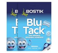 2 x Bostik Blu Tack Original Reusable Adhesive Putty - Multi-Purpose Sticky Tack for Posters, Wall Decor, Craft & DIY, Removable, Non-Toxic, Solvent-Free, Strong Hold, No Damage