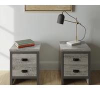 2 X BOSTON 2 DRAWER BEDSIDE TABLES= LOCAL DELIVERY ONLY