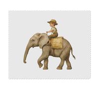 2 x 'Boy Riding an Elephant' Microfibre Lens/Glasses Cleaning Cloths (LC00029163)