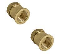 2 X Brass Compression Straight Coupler 22mm To 1/2" Female Pa14