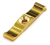 2 x Brass cupboard door turn button locks - 38mm long.