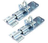 2 x Brenton Strong Sliding Padlock Shed Gate Door Bolt Black or Zinc 150mm (6") Zinc