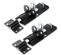 2 x Brenton Strong Sliding Padlock Shed Gate Door Bolt Black or Zinc 200mm (8") Black
