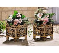 mysmartbuy 2 x Bronze-Effect Butterfly Planters - Decorative Lightweight Outdoor Garden Patio Square Flower Plant Pots - Each 31x27x27cm mysmartbuy Bronze 31 x 27 x 27 cm