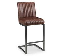 2 x Brooklyn Brown Faux Leather Barstool with Back