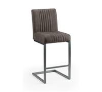 2 x Brooklyn Grey Faux Leather Barstool with Back