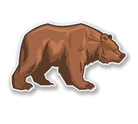2 x Brown Bear Vinyl Sticker Decal iPad Laptop Car Bike Quad Helmet Animal #4785 (10cm Wide x 6cm Tall)