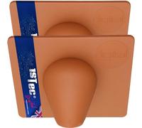 2 x Brown Drill Hole Damage Cable Tidy Cover Shield for Pipe Hose Buster Plates fits Coaxial TV Alarm/Telephone Wire RG59 Coax CCTV Low Voltage Garden Lights Power electrical Leads Weather External