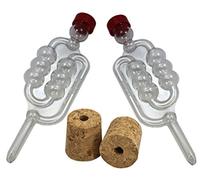 2 x Bubbler Airlocks with Cork Bungs for Homebrew