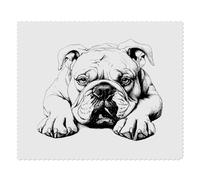 2 x 'Bulldog Laying Down Front View' Microfibre Lens/Glasses Cleaning Cloths (LC00032161)