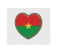 2 x 'Burkina Faso Flag Heart' Microfibre Lens/Glasses Cleaning Cloths (LC00022389)