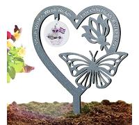 2 x Butterfly Memorial Stake | Heart Shaped Memorial Stake for Garden - Queen Elizabeth II Memorial Plaques Butterfly Garden Decoration for Courtyard, Patio