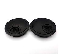 2 x Cable Grommet Desk, Cable Pass Diameter 60 mm, Desk Duct for Desks, Office, Worktops - Black