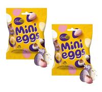 2 x Cad Mini Eggs Chocolate Eggs Bag 74g, Solid Milk Chocolate Eggs In A Crisp Sugar Shell Perfect For Sharing and Gifting For Kids and Adults for Easter Suitable for Vegetarians