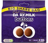2 x Cadbary Daery Milk Chocolate Buttons Bag, 330g - Creamy Milk Chocolate Treats, Resealable Sharing Bag, Ideal for Snacking or Gifting Perfect for Father's Day