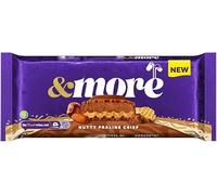 2 x Cadbery Daery Milk & More Nutty Praline Crisp Chocolate Bar 180g